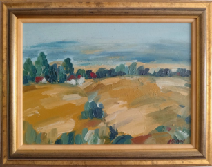 Pejzaž ram, tempera